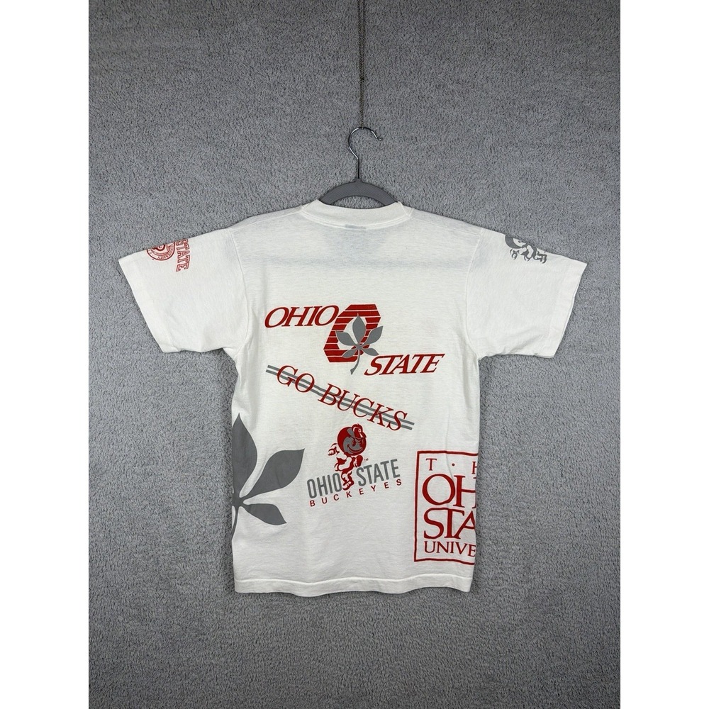 Vintage 90s Ohio State Buckeyes Double Sided All Over Print AOP T Shirt Size M - Picture 9 of 9